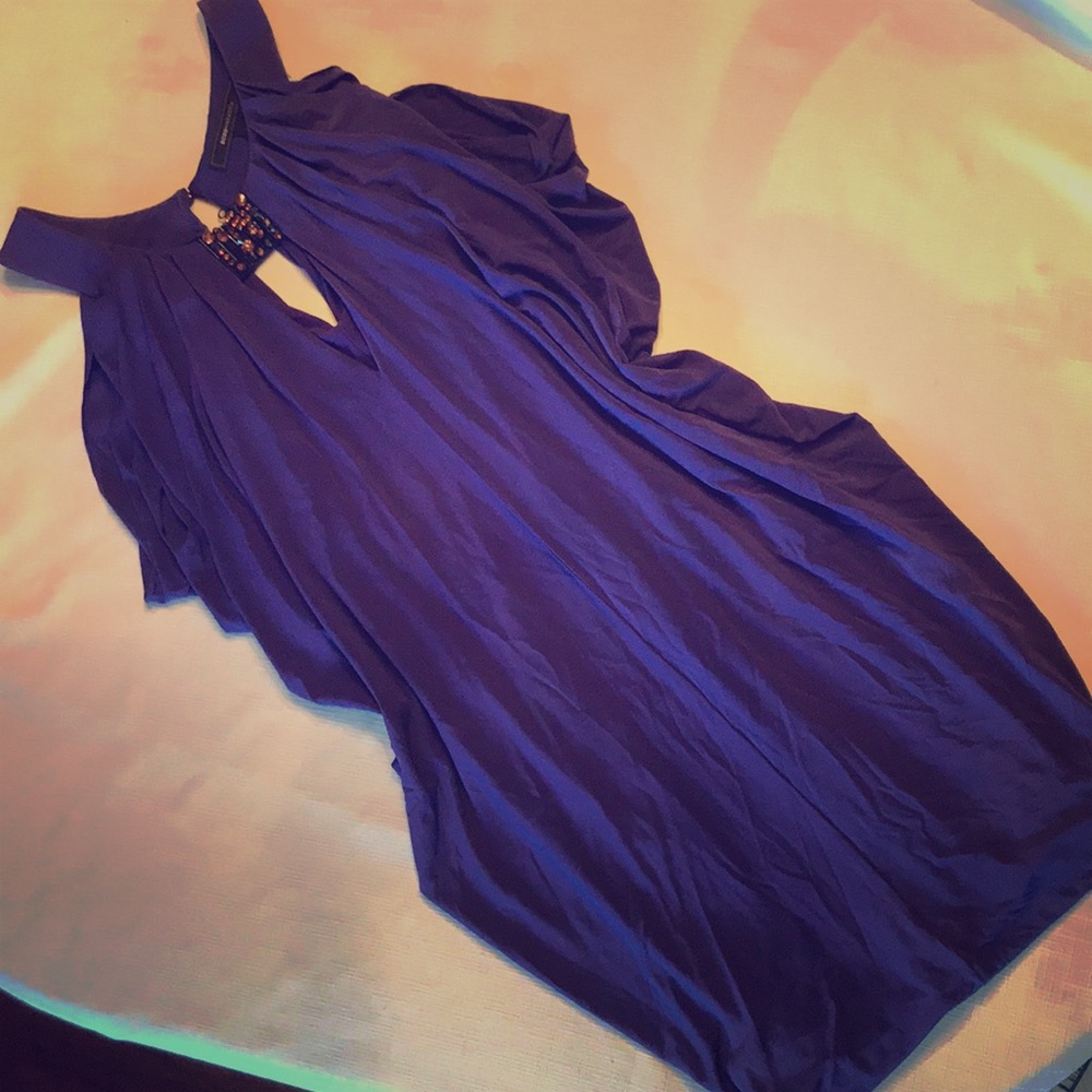 Sold!   BCBG Goddess dress Royal blue w/ jewel